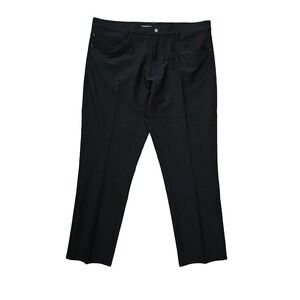 Footjoy FJ (Mens 38X30) Athletic Fit Stretch Golf Chino Pants Flat‎ Front Black